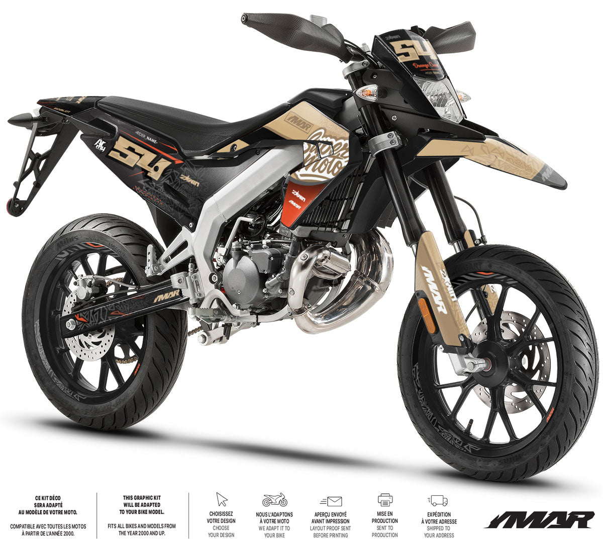 Dekor kit Motorrad 50cc Fatality - Kompatibel mit Aprilia SX/RX 2018-2025