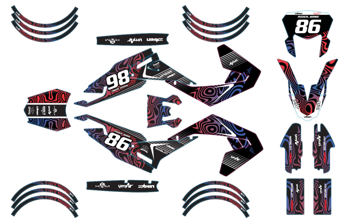 Dekor kit Motorrad 50cc Fluid - Kompatibel mit Aprilia SX/RX 2018-2025