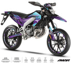 Kit déco moto 50cc GD Prod - Compatible avec Aprilia SX/RX 2018-2025 sur moto de style graphique.