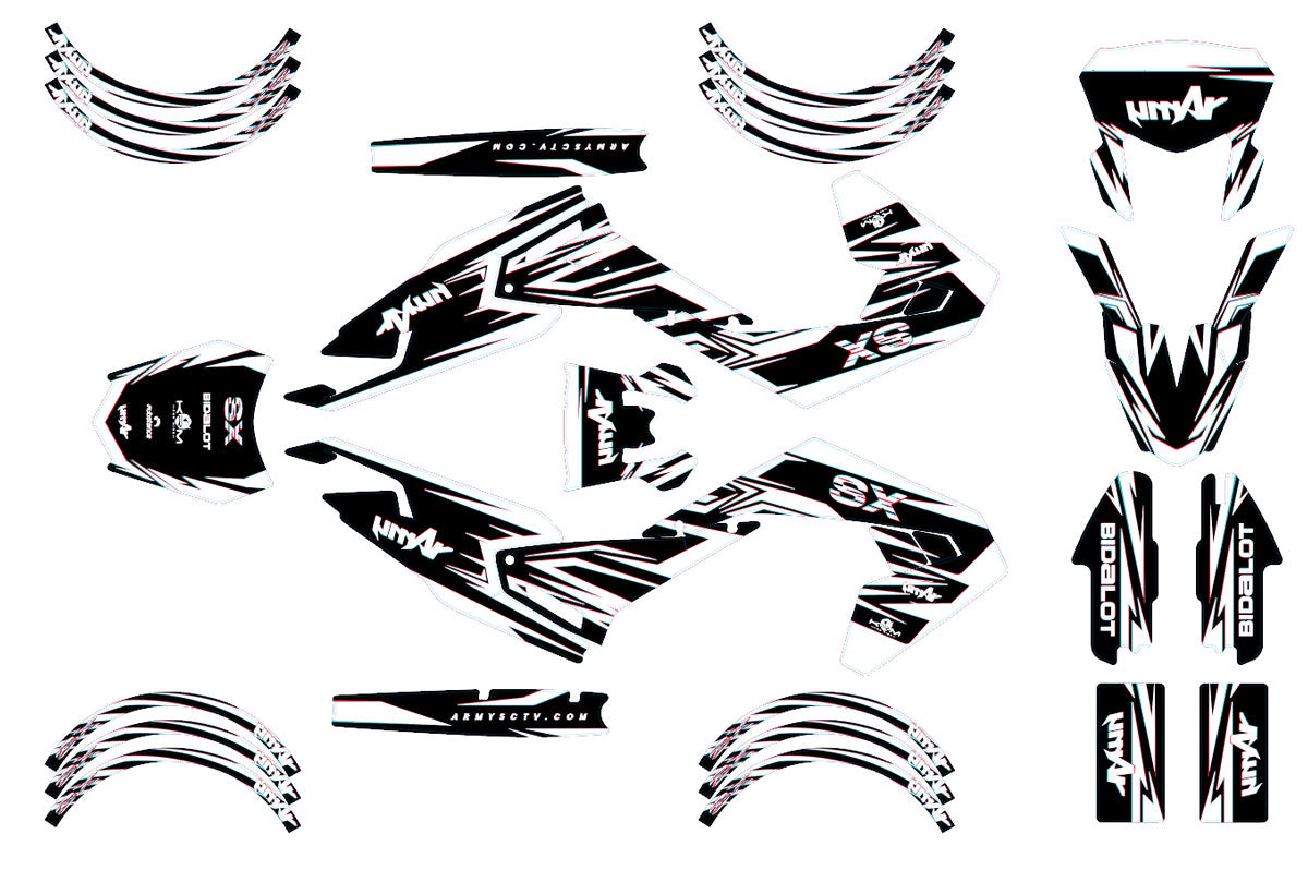 Dekor kit Motorrad 50cc Glitch - Kompatibel mit Aprilia SX/RX 2018-2025