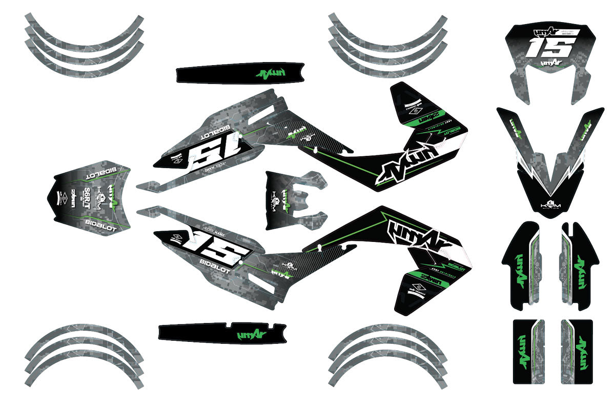 Dekor kit Aprilia SX 50cc 2018-2025 Army Kawi
