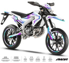 Kit déco moto 50cc Lys - Compatible avec Aprilia SX/RX 2018-2025 sur une moto équipée de stickers graphiques modernes.