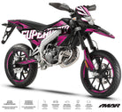 Kit déco moto 50cc Magix - Compatible avec Aprilia SX/RX 2018-2025 sur une moto supermotard avec design audacieux.
