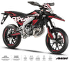 Kit déco moto 50cc Magix - Compatible avec Aprilia SX/RX 2018-2025 sur supermotard noir et rouge.