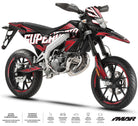 Kit déco moto 50cc Magix - Compatible avec Aprilia SX/RX 2018-2025 sur supermotard noir et rouge.