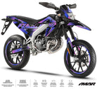 Dekor kit Motorrad 50cc Message Star - Kompatibel mit Aprilia SX/RX 2018-2025 bei Motorrädern mit modernem und farbenfrohem Design.