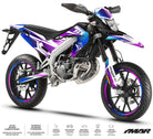 Kit déco moto 50cc R-Force - Compatible avec Aprilia SX/RX 2018-2025 sur moto supermotard avec design agressif