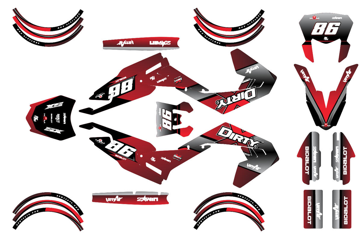 Dekor kit Motorrad 50cc Yoshi - Kompatibel mit Aprilia SX/RX 2018-2025