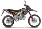 Dekor kit Aprilia RX 50cc 2018-2025 Drache auf einem Motorrad mit wildem Design und einzigartiger Grafik.