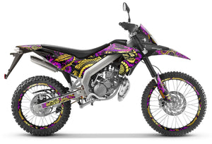 Kit déco Aprilia RX 50cc 2018-2025 Dragon sur une moto avec design féroce et graphique unique.