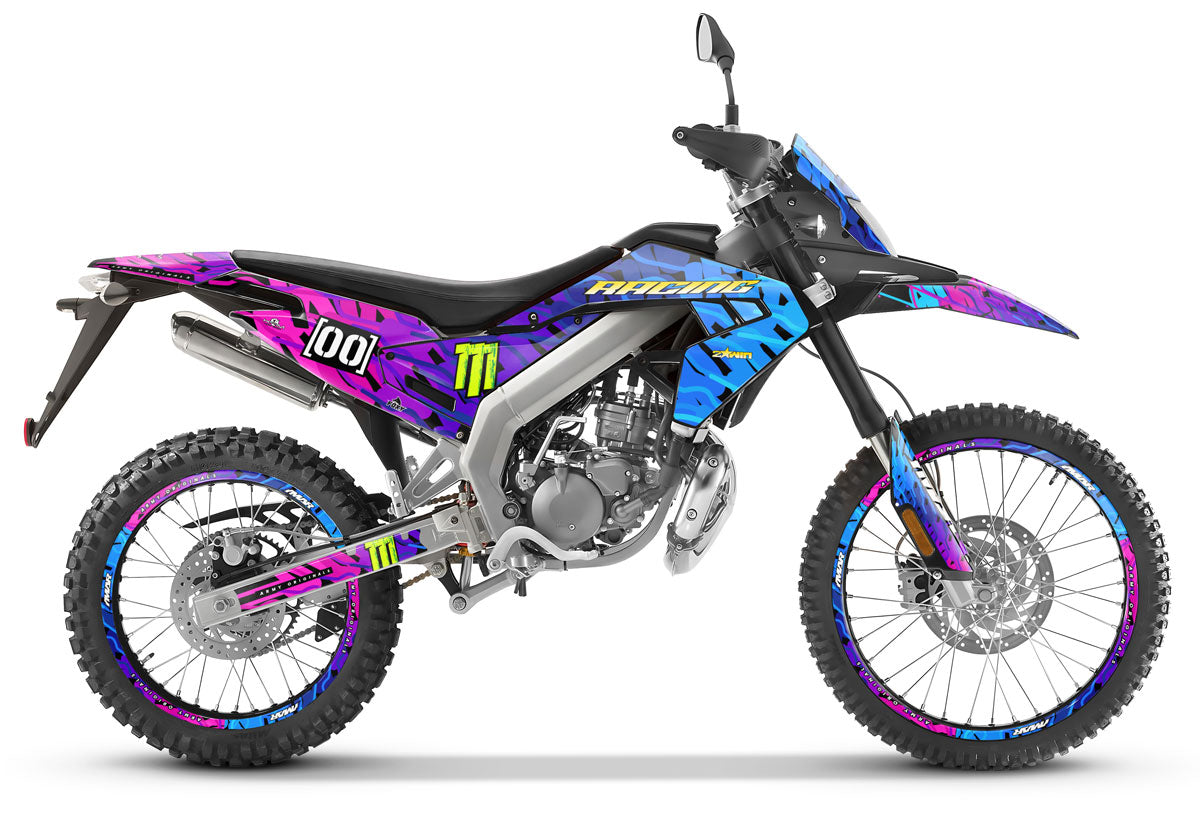 Kit déco Aprilia RX 50cc 2018-2025 Sparkler sur moto, design vibrant et moderne pour passionnés de motocyclisme.