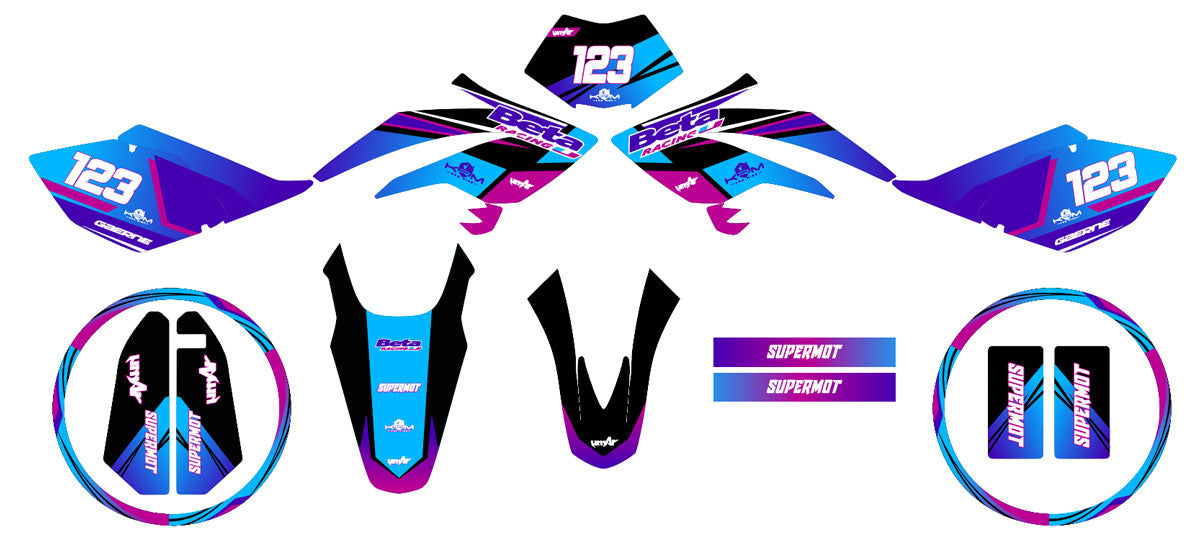 Kit pegatinas Beta RR 50 Motard 2006-2010 Artisse | pegatinas para moto | personalización 50cc | armysctv