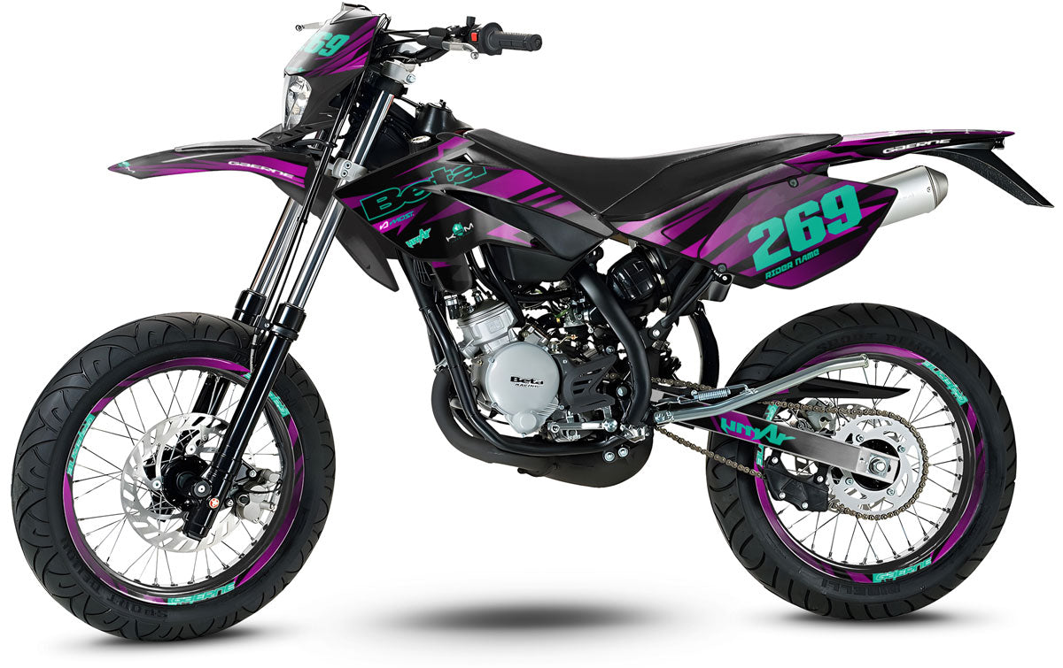 Kit pegatinas Beta RR 50 Motard 2006-2010 Lluvia loca | pegatinas para moto | personalización 50cc | armysctv