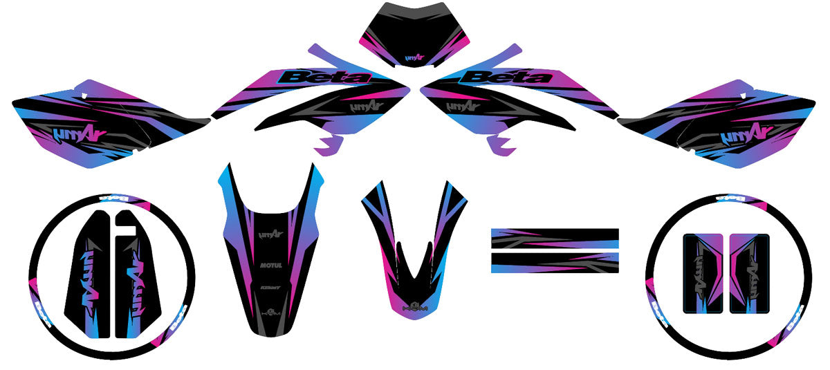 Kit pegatinas Beta RR 50 Motard 2006-2010 Eclipse | pegatinas para moto | personalización 50cc | armysctv