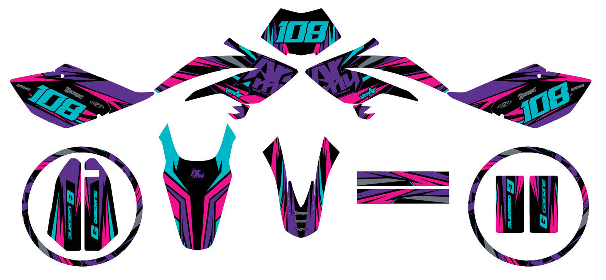Kit pegatinas Beta RR 50 Motard 2006-2010 Electrify | pegatinas para moto | personalización 50cc | armysctv