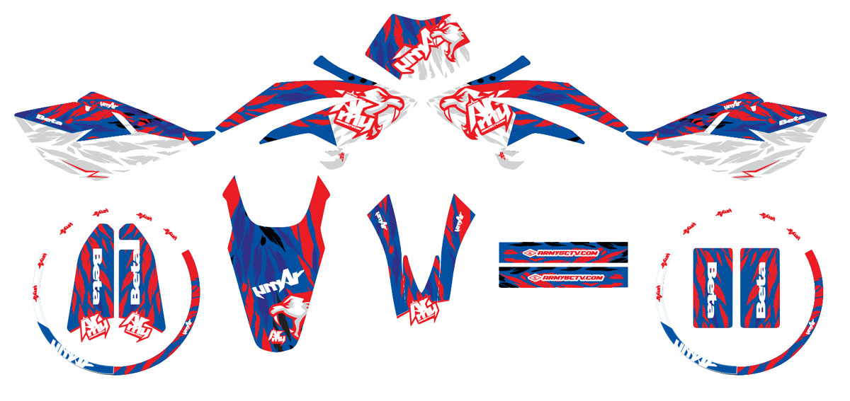 Kit pegatinas Beta RR 50 Motard 2006-2010 Herencia Militar | pegatinas para moto | personalización 50cc | armysctv