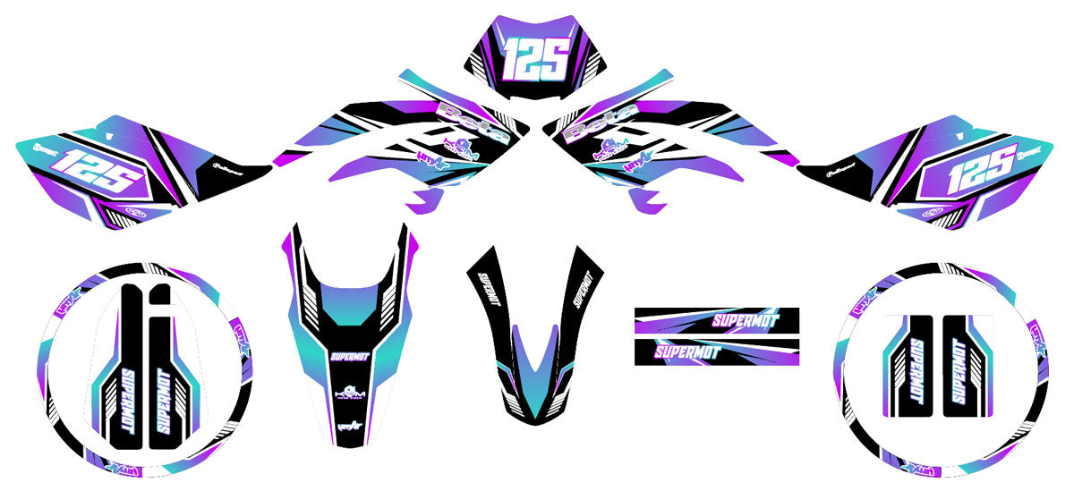 Kit pegatinas Beta RR 50 Motard 2006-2010 MX Sky | pegatinas para moto | personalización 50cc | armysctv