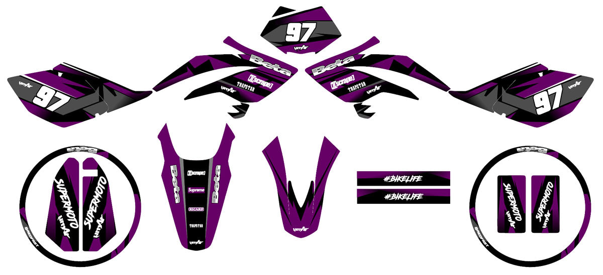 Kit pegatinas Beta RR 50 Motard 2006-2010 Redfast | pegatinas para moto | personalización 50cc | armysctv