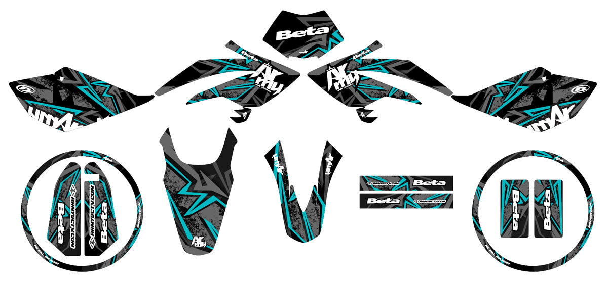 Kit pegatinas Beta RR 50 Motard 2006-2010 Army Redrum | pegatinas para moto | personalización 50cc | armysctv