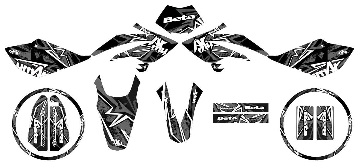 Kit pegatinas Beta RR 50 Motard 2006-2010 Army Redrum | pegatinas para moto | personalización 50cc | armysctv