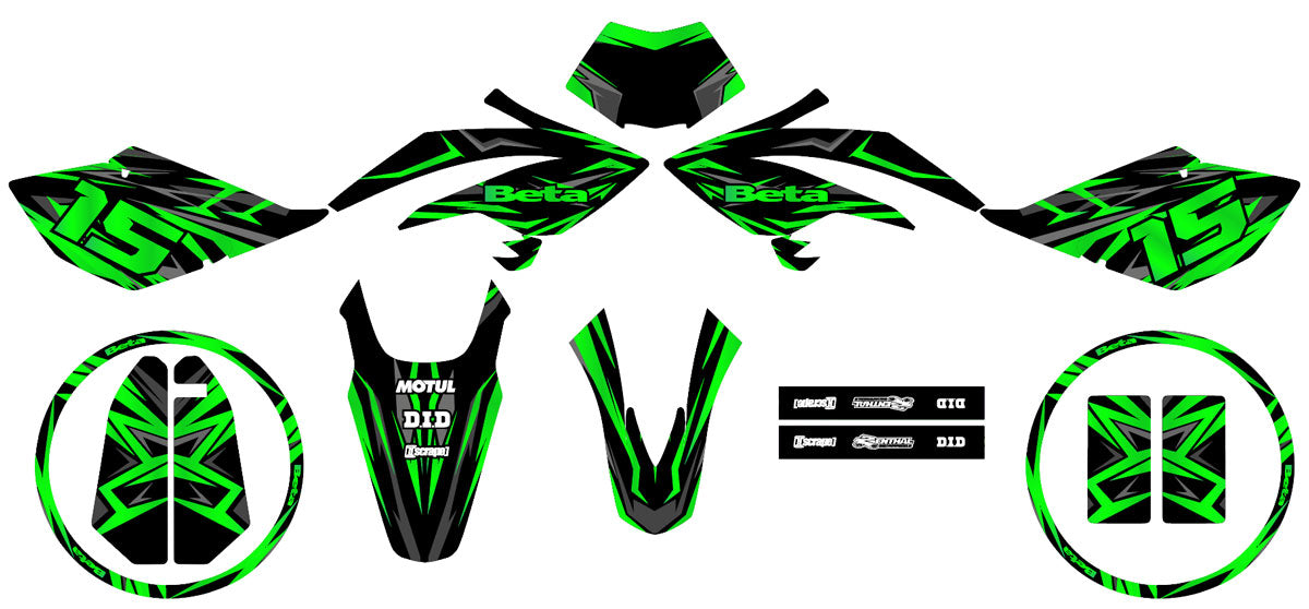 Kit pegatinas Beta RR 50 Motard 2006-2010 Estilo Sakti | pegatinas para moto | personalización 50cc | armysctv