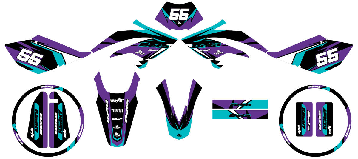 Kit pegatinas Beta RR 50 Motard 2006-2010 Stream | pegatinas para moto | personalización 50cc | armysctv