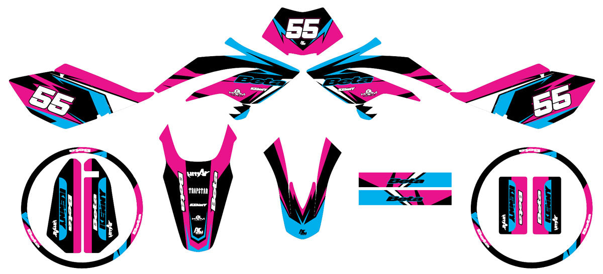 Kit pegatinas Beta RR 50 Motard 2006-2010 Stream | pegatinas para moto | personalización 50cc | armysctv