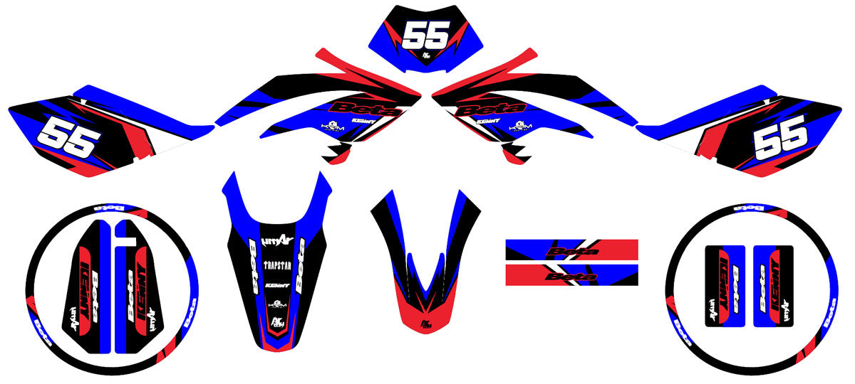 Kit pegatinas Beta RR 50 Motard 2006-2010 Stream | pegatinas para moto | personalización 50cc | armysctv