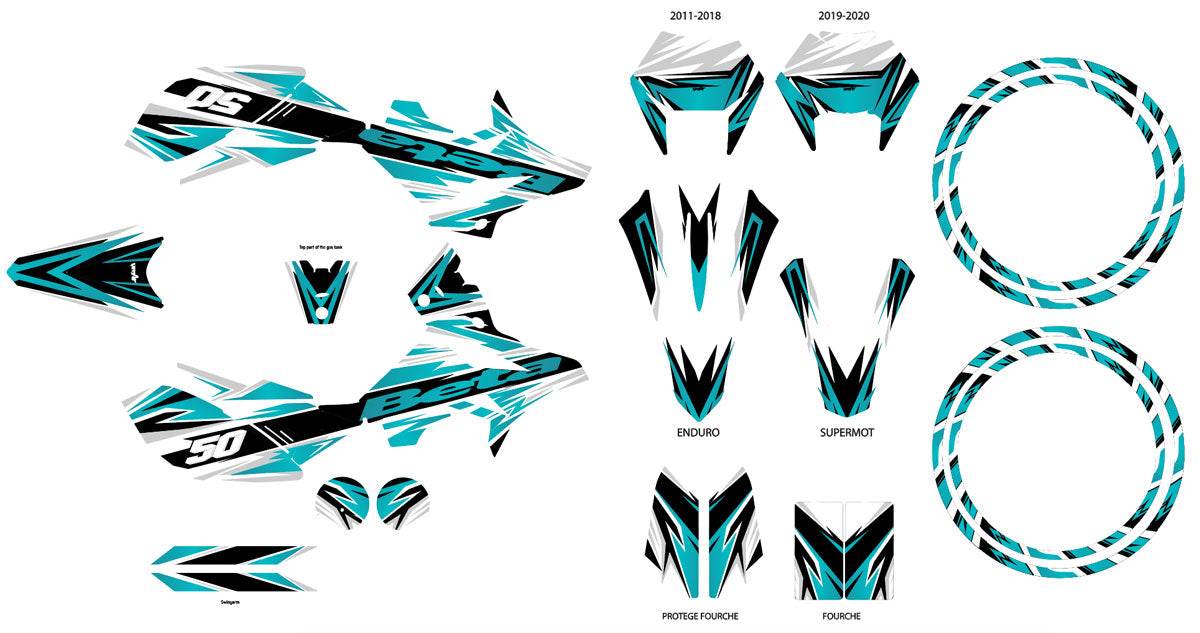 Kit déco Beta RR 50 Motard 2011-2020 Courtesy | autocollants moto | personnalisation 50cc | armysctv