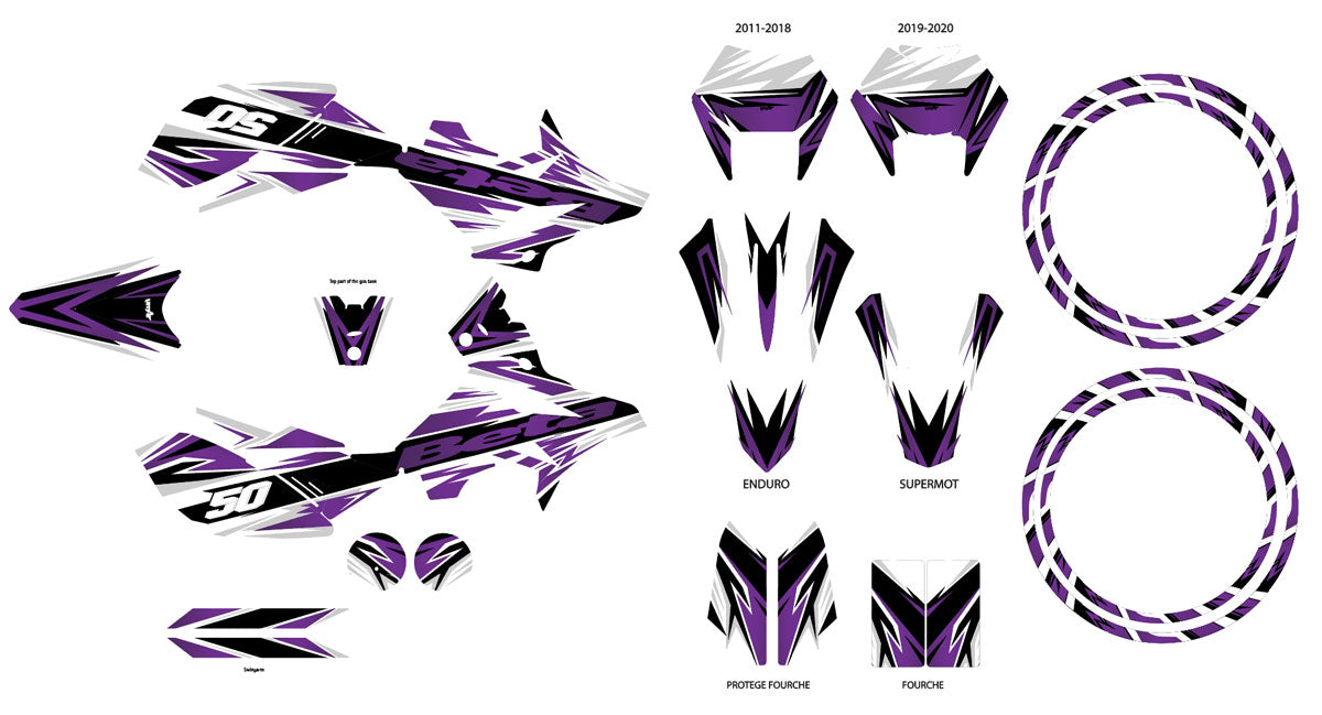 Kit déco Beta RR 50 Motard 2011-2020 Courtesy | autocollants moto | personnalisation 50cc | armysctv