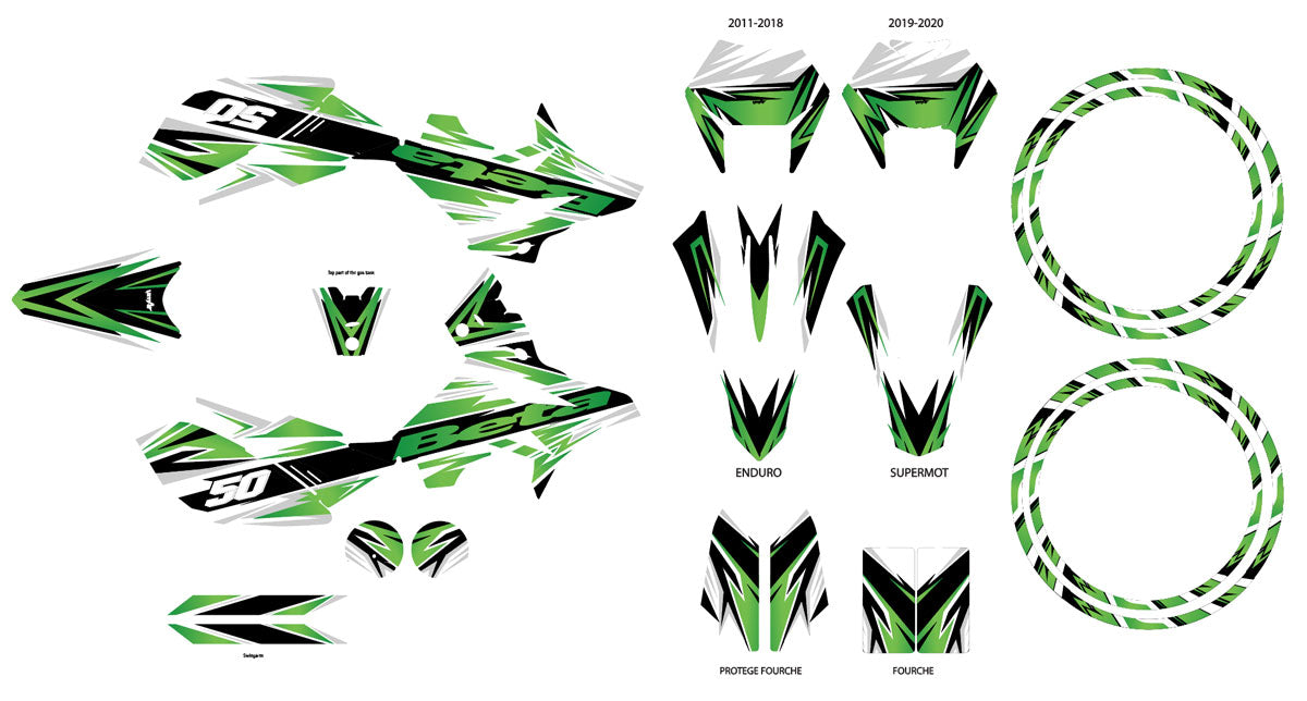 Kit déco Beta RR 50 Motard 2011-2020 Courtesy | autocollants moto | personnalisation 50cc | armysctv