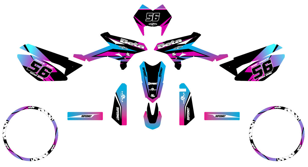 Dekor kit Beta RR 50 Motard 2011-2020 Crazy Racer | Motorradaufkleber | Personalisierung 50cc | armysctv
