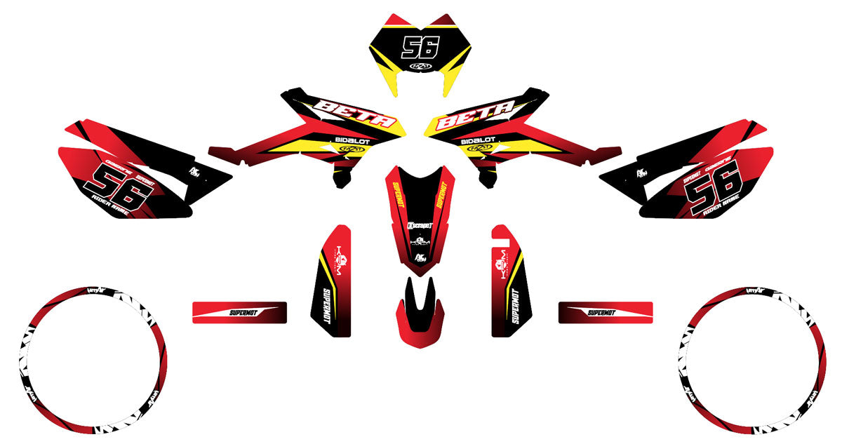 Dekor kit Beta RR 50 Motard 2011-2020 Crazy Racer | Motorradaufkleber | Personalisierung 50cc | armysctv
