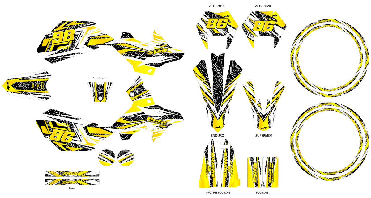 Kit déco Beta RR 50 Motard 2011-2020 Dorado | autocollants moto | personnalisation 50cc | armysctv