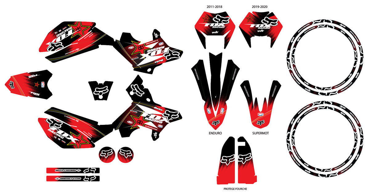 Kit pegatinas Beta RR 50cc Racing 2011-2020 Ejército Zorro | pegatinas para moto | personalización 50cc | armysctv