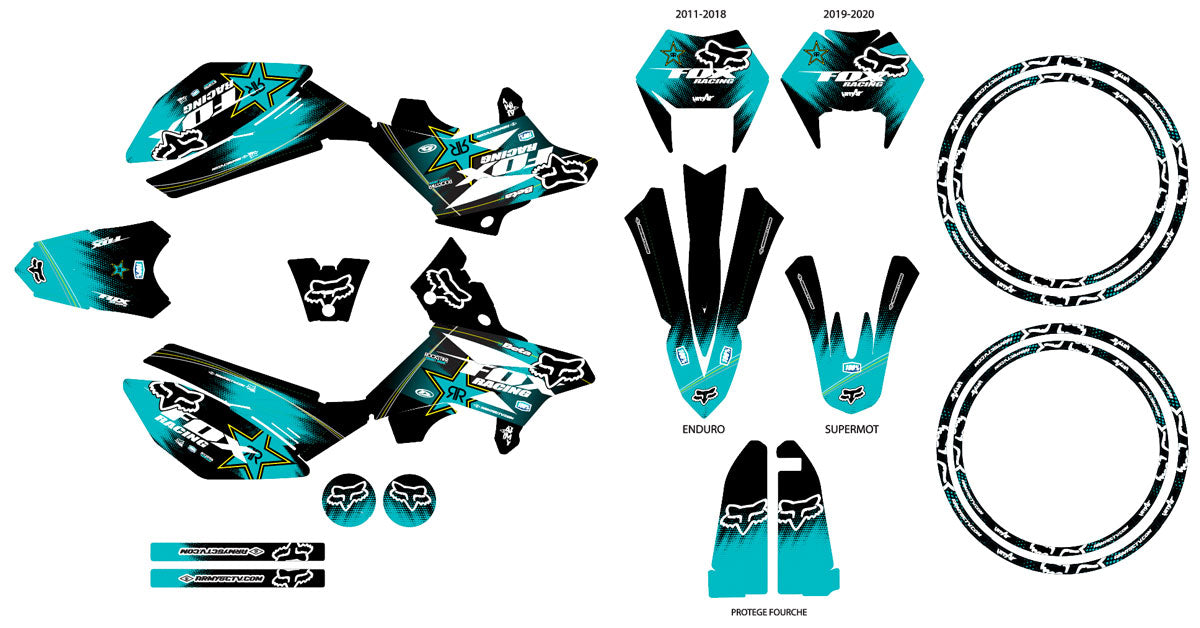 Kit pegatinas Beta RR 50cc Racing 2011-2020 Ejército Zorro | pegatinas para moto | personalización 50cc | armysctv