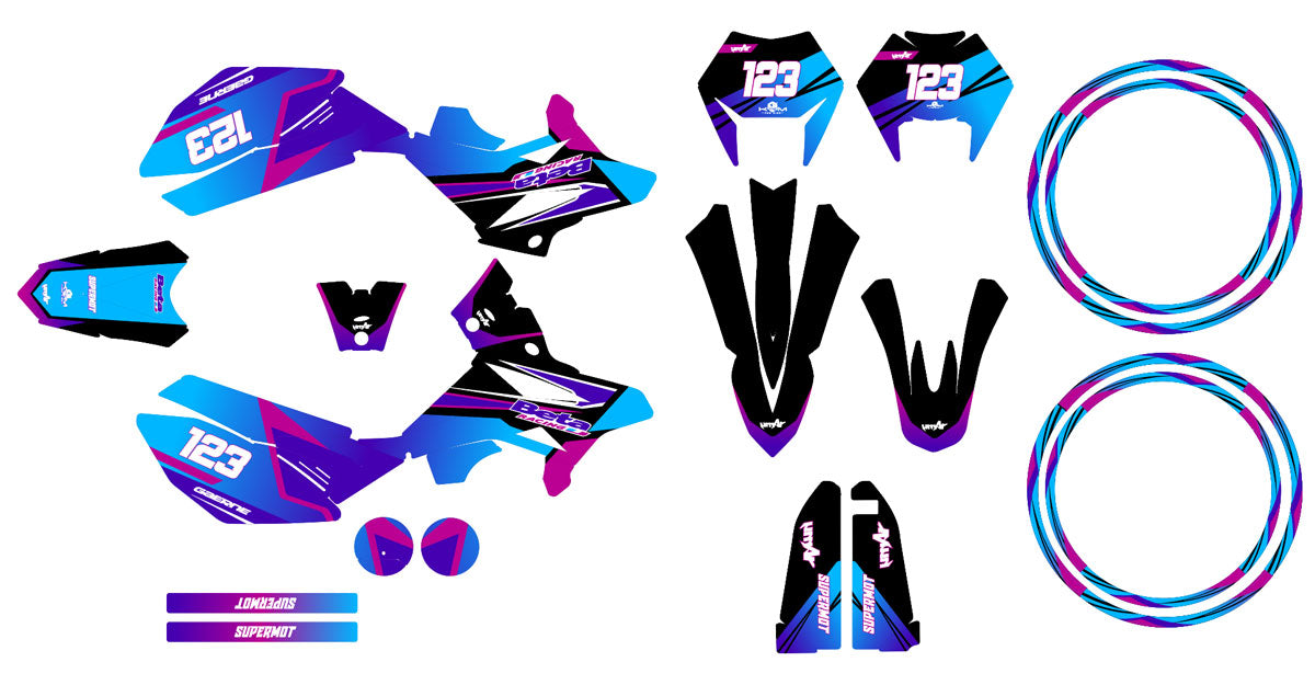 Kit pegatinas Beta RR 50cc Racing 2011-2020 Artisse | pegatinas para moto | personalización 50cc | armysctv