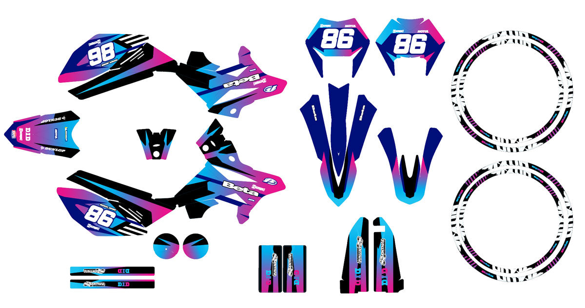 Kit pegatinas Beta RR 50cc Racing 2011-2020 Blast | pegatinas para moto | personalización 50cc | armysctv