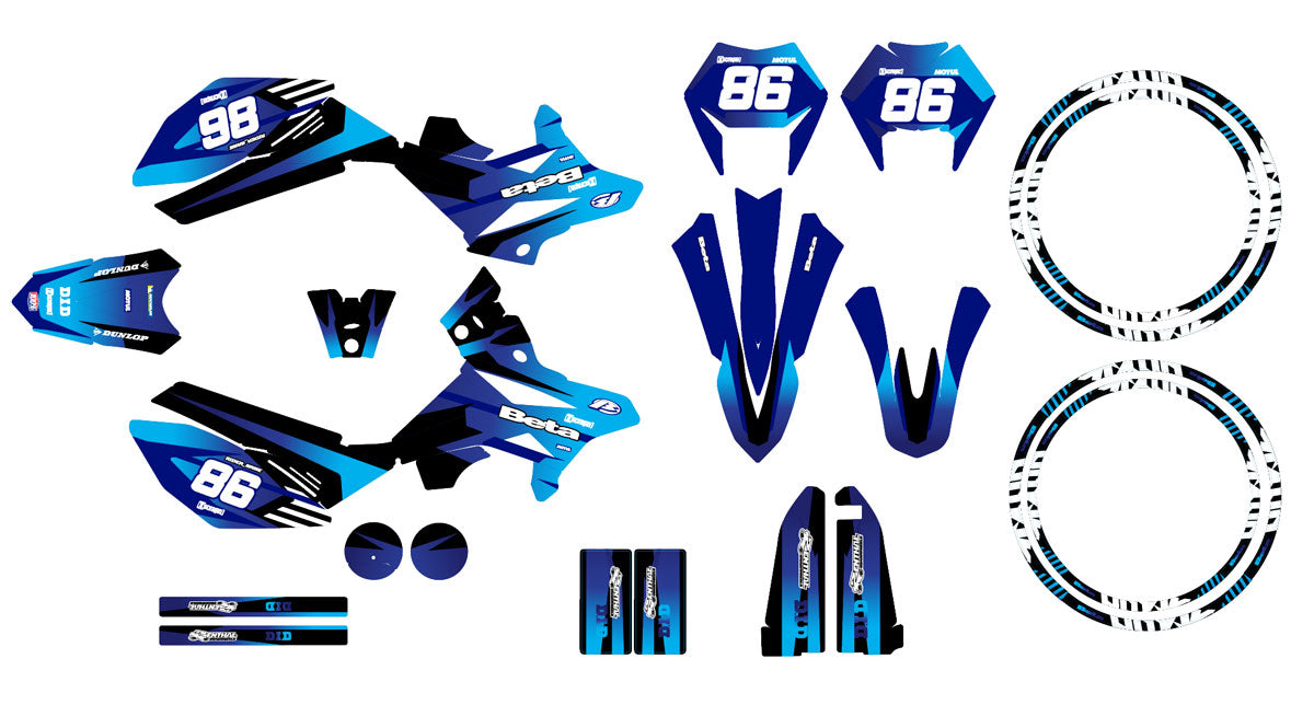 Kit pegatinas Beta RR 50cc Racing 2011-2020 Blast | pegatinas para moto | personalización 50cc | armysctv