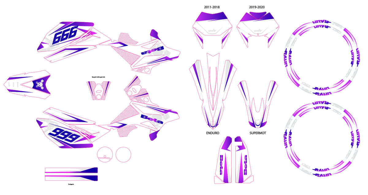 Kit pegatinas Beta RR 50cc Racing 2011-2020 Estilo frío | pegatinas para moto | personalización 50cc | armysctv