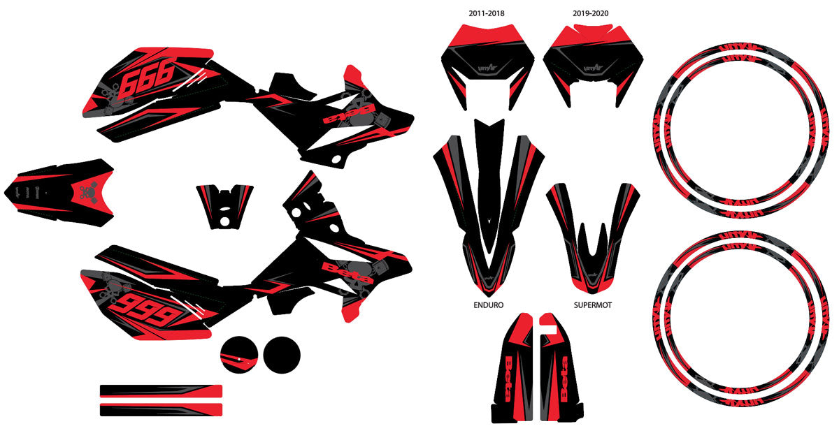 Kit pegatinas Beta RR 50cc Racing 2011-2020 Estilo frío | pegatinas para moto | personalización 50cc | armysctv