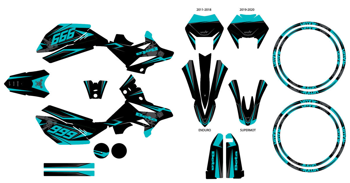 Kit pegatinas Beta RR 50cc Racing 2011-2020 Estilo frío | pegatinas para moto | personalización 50cc | armysctv