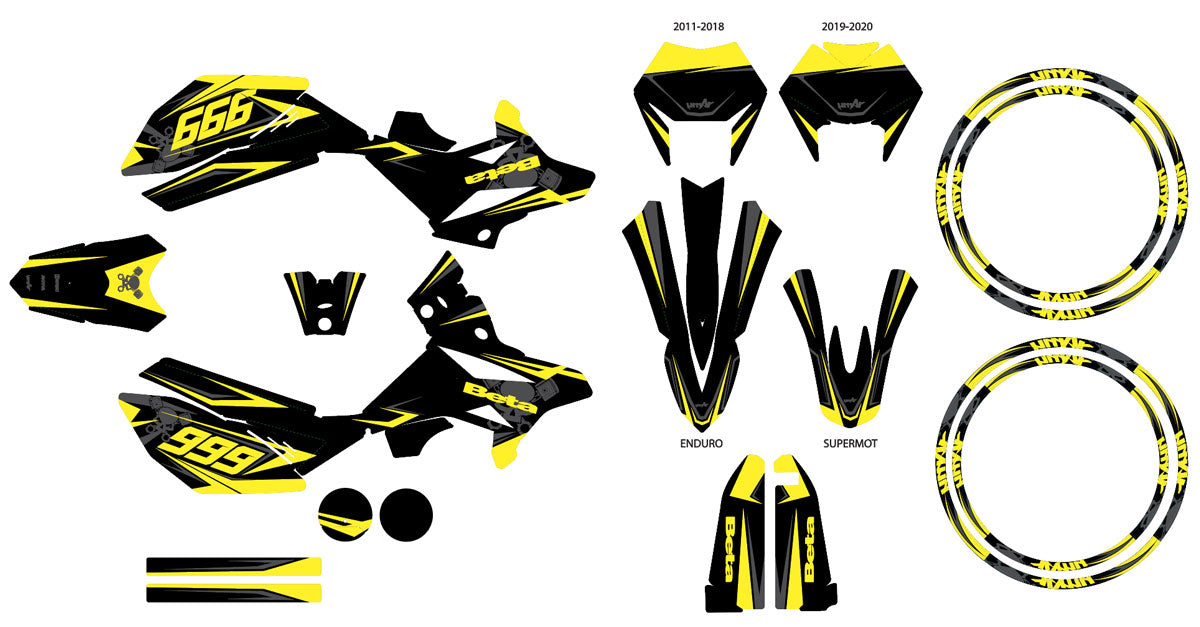 Kit pegatinas Beta RR 50cc Racing 2011-2020 Estilo frío | pegatinas para moto | personalización 50cc | armysctv