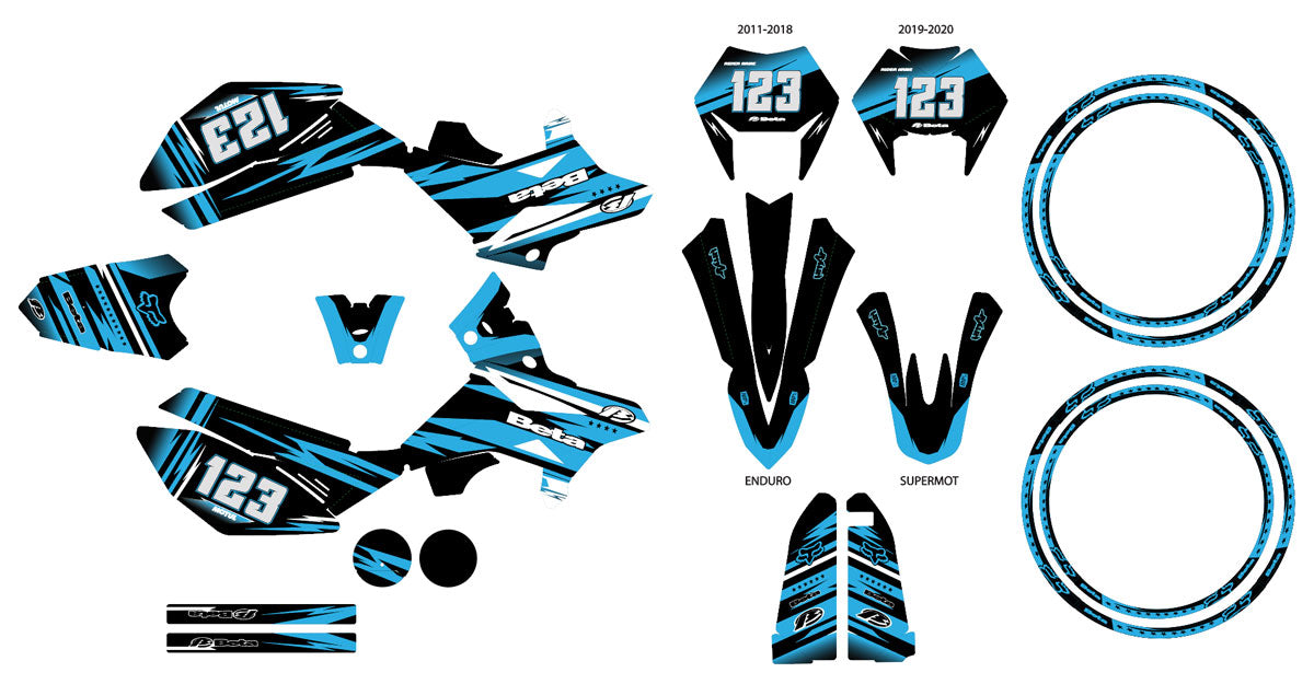 Kit pegatinas Beta RR 50cc Racing enduro 2011-2020 Sueño Militar | pegatinas para moto | personalización 50cc | armysctv
