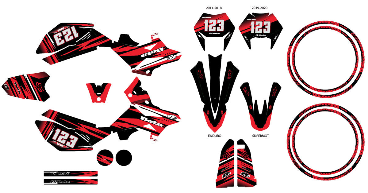 Kit pegatinas Beta RR 50cc Racing enduro 2011-2020 Sueño Militar | pegatinas para moto | personalización 50cc | armysctv