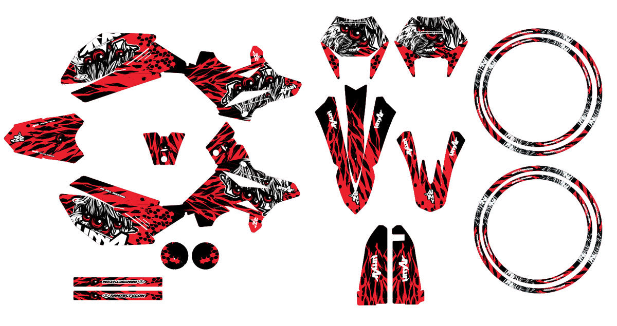 Kit pegatinas Beta RR 50cc Racing 2011-2020 Ojos de Ejército | pegatinas para moto | personalización 50cc | armysctv