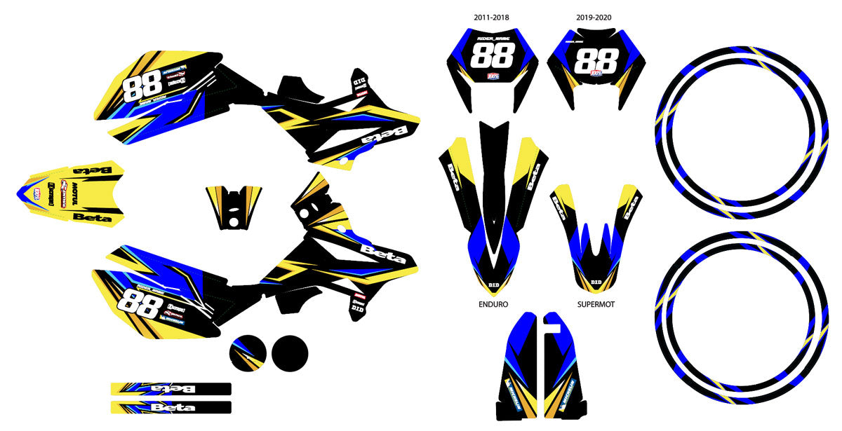 Kit pegatinas Beta RR 50cc Racing 2011-2020 Finder | pegatinas para moto | personalización 50cc | armysctv