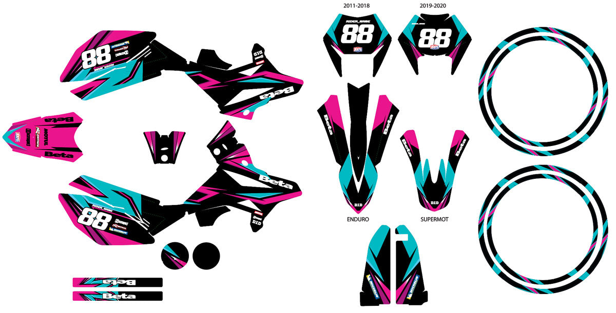 Kit pegatinas Beta RR 50cc Racing 2011-2020 Finder | pegatinas para moto | personalización 50cc | armysctv