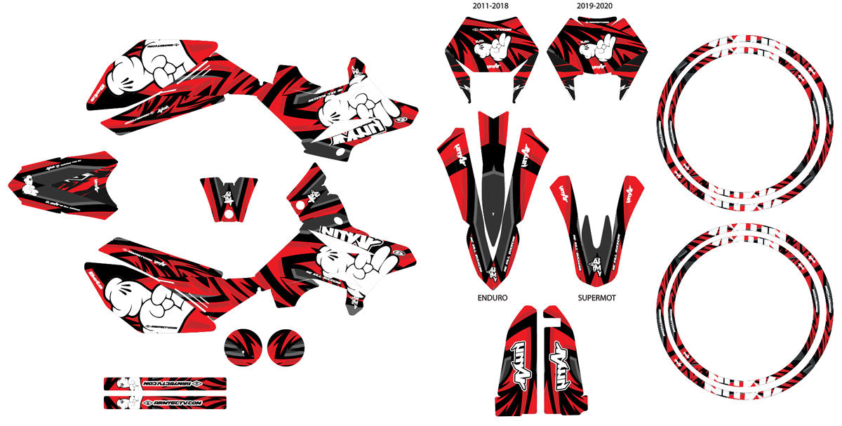 Kit pegatinas Beta RR 50cc Racing 2011-2020 Army Finger | pegatinas para moto | personalización 50cc | armysctv