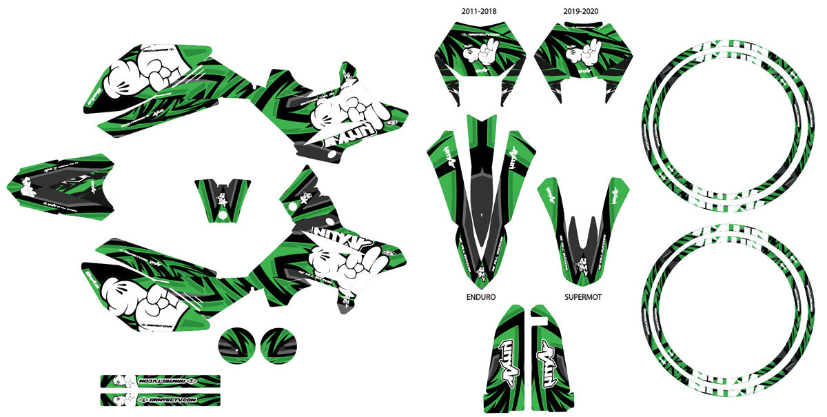 Kit pegatinas Beta RR 50cc Racing 2011-2020 Army Finger | pegatinas para moto | personalización 50cc | armysctv